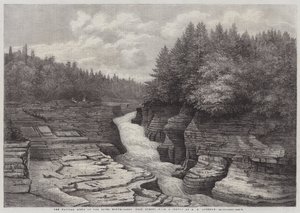 Quebec yakınlarındaki Montmorency Nehri üzerindeki Doğal Adımlar (gravür) by English School
