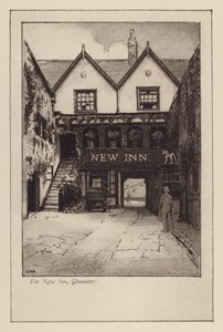 The New Inn, Gloucester (lito) by English School