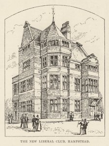 Yeni Liberal Kulüp, Hampstead (gravür) by English School