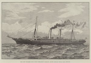 The New Steamer Scot, Union Steamship Company, Güney Afrika Kraliyet Posta Servisi (gravür) by English School