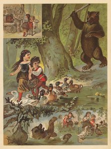 Şekerden Bir Evde Yaşayan Yaşlı Ayı (chromolitho) by English School