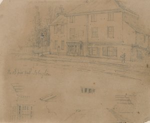 The Old Pied Bull Inn, Islington (kağıt üzerine mürekkep) by English School