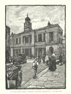 Eski Belediye Binası, Croydon, Yıkımdan Önce (gravür) by English School