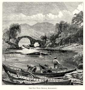 Eski Weir Köprüsü, Killarney (gravür) by English School