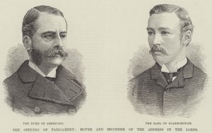 Parlamentonun Açılışı, Lordlardaki Hitabın Taşıyıcı ve İkincil (gravür) by English School