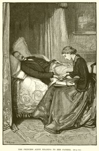 Prenses Alice babasına kitap okuyor by English School