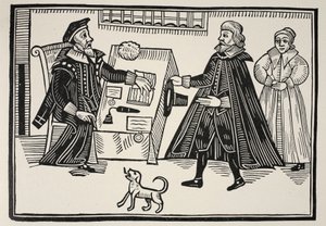 Proctor ve Parator, Manevi Mahkemelerin suistimalleri ve aşırılıkları üzerine bir broşürün başlık sayfası, 1641 by English School