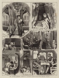Demiryolu Sorusu, Midland Demiryolundaki Pullman Saray Arabasındaki Notlar (gravür) by English School