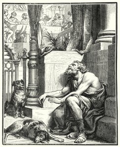 Zengin Adam ve Lazarus (gravür) by English School