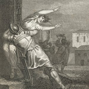 Romalılar Sabine Kadınlarını eş olarak alabilmek için götürüyorlar (gravür) by English School