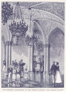 Rosenau, Prens Konsorsiyumunun Doğum Sarayı-Mermer Sallon (gravür) by English School