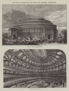 Royal Albert Sanat ve Bilim Salonu, Kensington (gravür) by English School