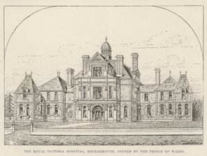 Galler Prensi tarafından açılan Royal Victoria Hastanesi, Bournemouth (gravür) by English School
