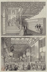 Hatfield House Kraliyet Ziyareti (gravür) by English School