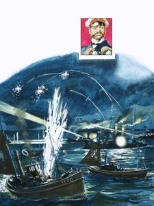 Rus kuvvetleri 1904 yılında bir İngiliz balıkçı filosunu işgalci Japon gemisi sanıyor by English School