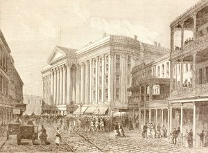 1880'lerde New Orleans, St. Charles Caddesi'ndeki Saint Charles Oteli (litho) by English School