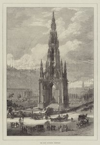 Scott Anıtı, Edinburgh (gravür) by English School