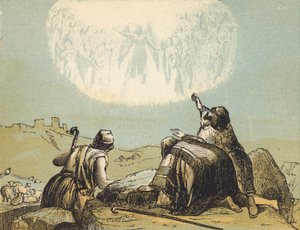 Tarladaki Çobanlar (renkli gravür) by English School