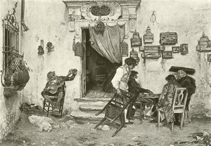 Figaro Dükkanı (gravür) by English School