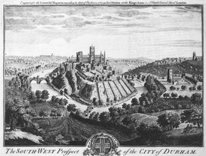 1600 dolaylarında Durham şehrinin Güney-Batı Prospect by English School