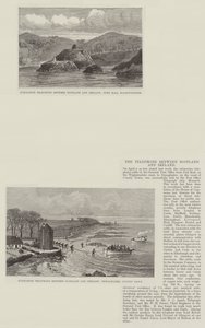İskoçya ve İrlanda arasındaki telefon (gravür) by English School