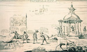 Tapınak ve Pitt (gravür) by English School