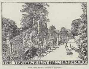 Teras, Risley Hall, Derbyshire (gravür) by English School