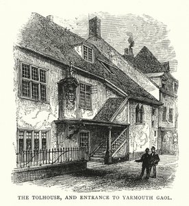 Tolhouse ve Yarmouth Hapishanesi girişi (gravür) by English School