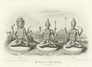 Trimurti veya Hindu Trinity by English School