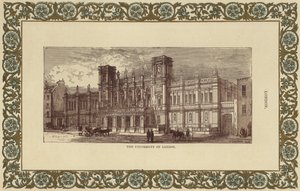 Londra Üniversitesi (renkli gravür) by English School