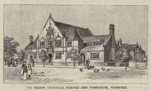 Verdin Teknik Okulları ve Spor Salonu, Winsford (gravür) by English School