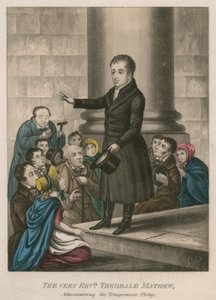Ölçülülük yemini yöneten Çok Muhterem Theobald Mathew by English School