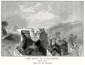 The Walls of Londonderry (gravür) by English School