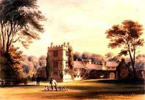 Batı Kulesi, Cotehele Evi, c.1830-40 (renkli taş) by English School