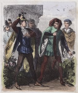 Beyaz ve Kırmızı Güller (renkli gravür) by English School