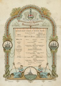 The Worshipful Company of Shipwrights Yaz Mahkemesi Yemeği (chromolitho) by English School