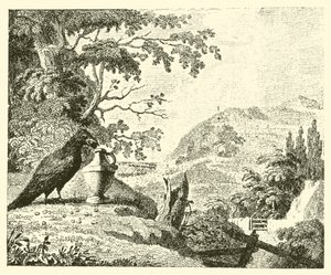 Karga ve ibrik (gravür) by English School