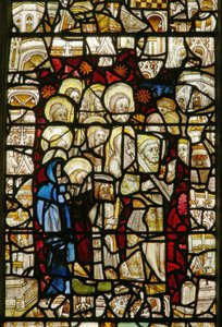 Bir alayı tasvir eden doğu penceresi: Candlemas veya Corpus Christi by English School