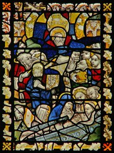 Mezarı tasvir eden doğu penceresi by English School