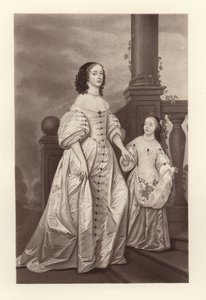 Seçmen Sophia ve kızı Sophia Charlotte Prusya Kraliçesi by English School