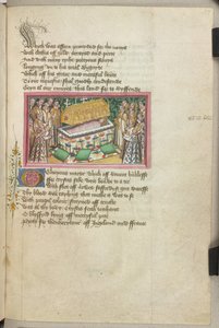 Edmund'un Bury St Edmund's'a gömülmesi, John Lydgate'in 'SS Edmund ve Fremund'un Yaşamları'ndan by English School