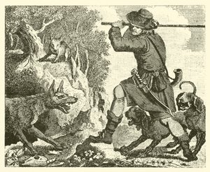 Tilki ve kurt (gravür) by English School