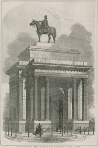 Büyük Wellington heykeli ve Arch, Hyde Park Corner, Londra by English School
