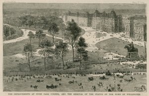Hyde Park Corner'daki iyileştirmeler ve Wellington Dükü heykelinin kaldırılması by English School