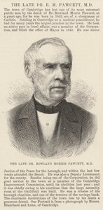 Rahmetli Dr Rowland Morris Fawcett, MD (gravür) by English School
