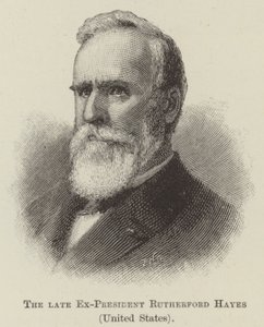 Rahmetli Eski Başkan Rutherford Hayes, Amerika Birleşik Devletleri (gravür) by English School