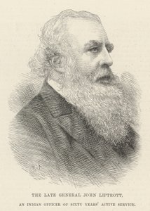 Geç General John Liptrott, Altmış Yıllık Aktif Hizmetin Hintli Subayı (gravür) by English School