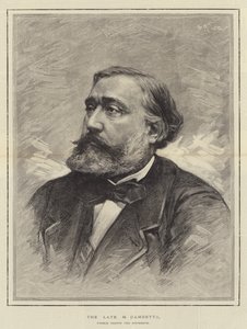 Geç M Gambetta, Fransız Hatip ve Devlet Adamı (gravür) by English School