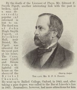 Merhum Bay EFS Pigott (gravür) by English School
