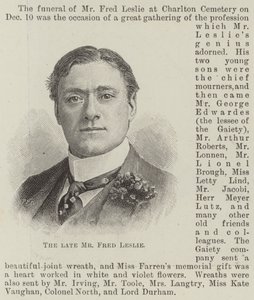 Merhum Bay Fred Leslie (gravür) by English School